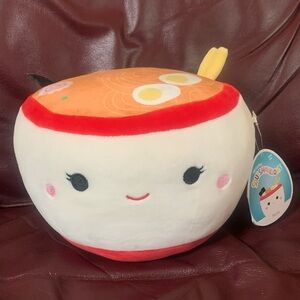 Squishmallow Raisy the Ramen Noodle Bowl from the Foodie Squad; 7”